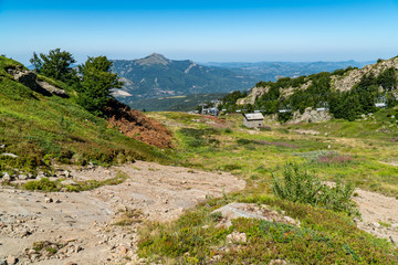 Fototapeta na wymiar Vista dal monte La Nuda Cerreto Laghi