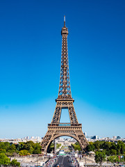 Fototapeta na wymiar Eiffel Tower in Paris - view from Trocadero