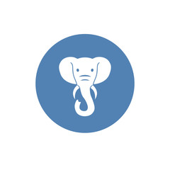 Elephant head icon. Flat vector illustration on white background. EPS 10