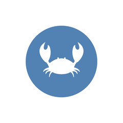 Crab icon. Crab design. Seafood logo. Flat vector illustration on white background. EPS 10