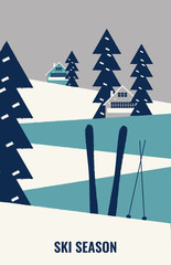 skiing winter poster