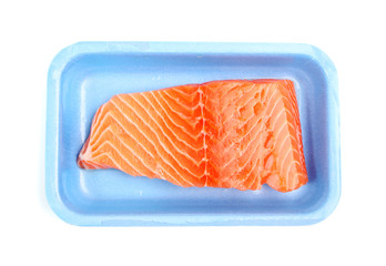 fresh raw salmon on a plate