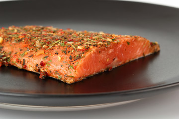 Salmon with condiment