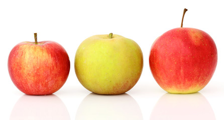 red and green apples isolated on white background