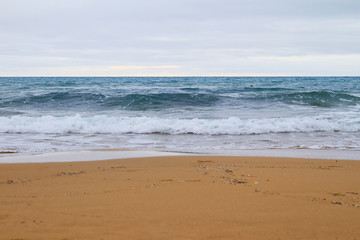 Photo of the sunny summer sandy beach