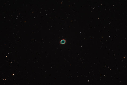 The Ring Nebula in the constellation Lyra photographed from Mannheim in Germany.