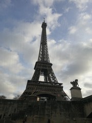 Paris, monument, tour eiffel,  seine 