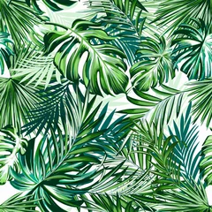 Tapeten Schönes tropisches Muster mit grünen Palmblättern für Design ideal für Stoffdesign © Mary fleur