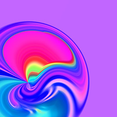 Colorful glowing abstract shape.