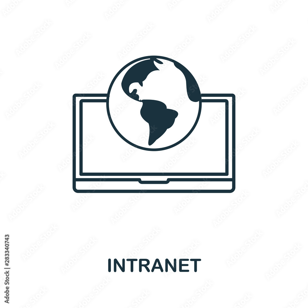 Wall mural intranet icon outline style. simple glyph from icons collection. line intranet icon for web design a