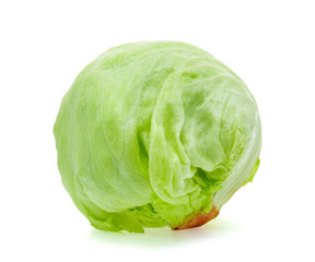 Fototapeta premium Green Iceberg lettuce on white background