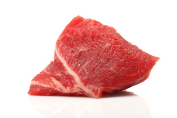 raw meat on white background
