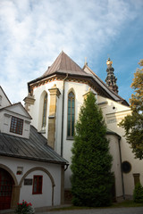 Fototapeta premium Medieval Church of 13th Century. Monastery of the Poor Clares in the Stary Sacz, Poland.