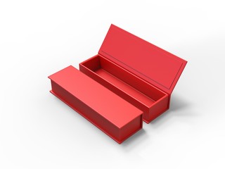 White blank hard cardboard box mock up template, 3d illustration.