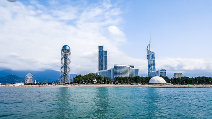 Cityscape of Batumi. View from the sea. Georgia