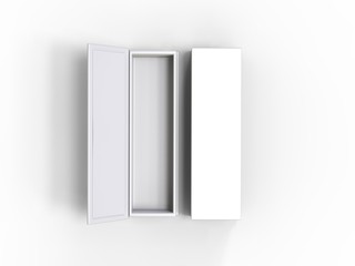 White blank hard cardboard box mock up template, 3d illustration.