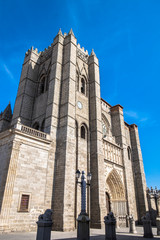 Fototapeta na wymiar gothic and romanesque cathedral in Avila. Castilla y Leon, Spain