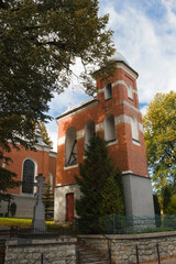 Fototapeta na wymiar Church Bell Tower. Greek Catholic church. St. St. Peter and Paul in the Krynica-Zdroj. Poland.
