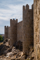 Fototapeta na wymiar Medieval city walls of Avila, Spain