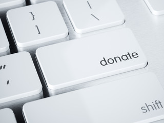 Donate money computer laptop button