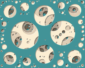 Abstract Generative Art color distributed circles holes background illustration