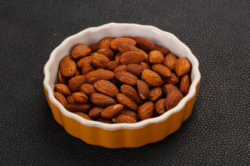 Almonds nuts heap