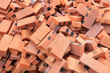 Red bricks piled together