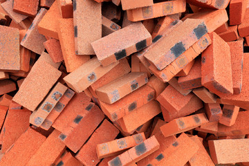 Red bricks piled together