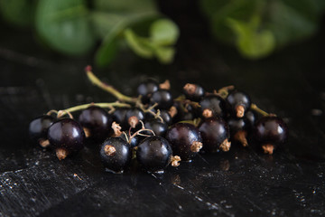 fresh organic berries on a black background