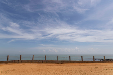fence on the beach in haikou, hainan, chinа