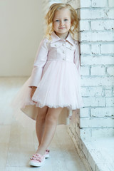 Little girl in a beautiful dress. Children's fashion. 