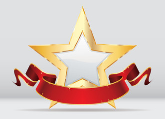 white star red banner sharp