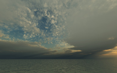 The sea and the sky made in 3D Render
