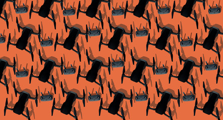 Pattern drones group background isolated