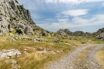 Fototapeta na wymiar crossing in the mountains velebit in Croatia