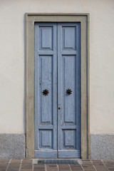 ancient wooden grey door,  Monza Italy 
