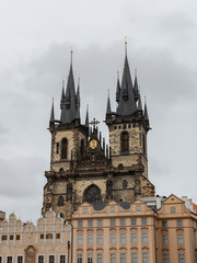 Fototapeta na wymiar The Church of Mother of God before Tyn , Czech Kostel , gothic church , Old Town of Prague, Czech Republic