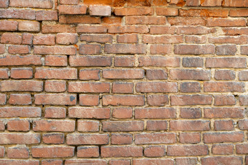 Obraz premium texture old ruined red brick wall