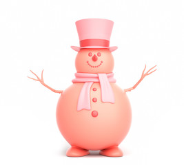 Cute snowman on the white background