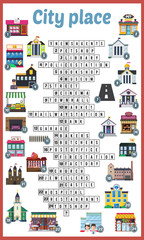Fototapeta na wymiar Vector Illustration of puzzle crossword in Place