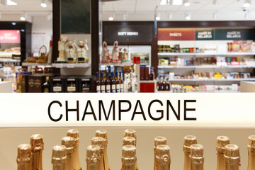 Showcase of alcoholic beverages