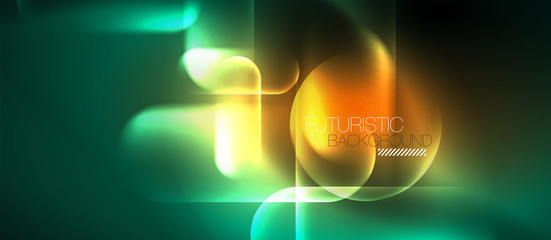 Neon glowing techno lines, hi-tech futuristic abstract background template