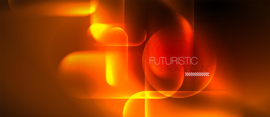 Neon glowing techno lines, blue hi-tech futuristic abstract background template