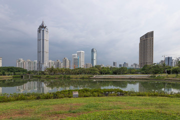 Fototapeta na wymiar Evergreen Park in Haikou, Hainan, China 