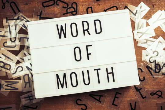 Word Of Mouth Text On Lightbox