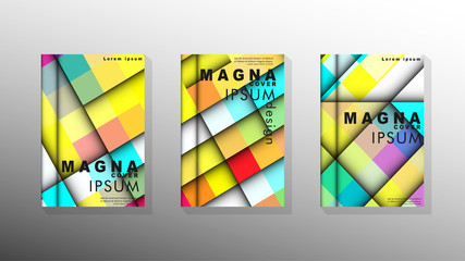 Obraz premium Vector collection book with colorful background shapes. printing design. suitable for your design