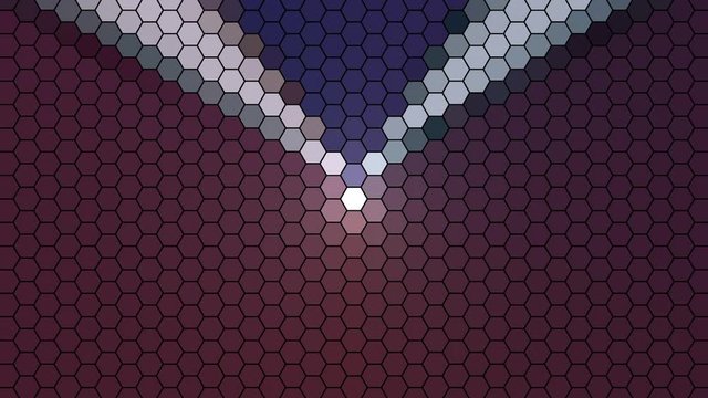  Animation of geometric mesh of color changing hexagons
