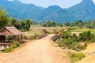 Fototapeta na wymiar Bridge near Vang Vieng, Laos