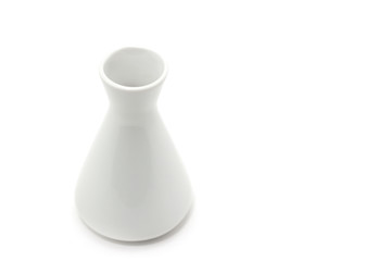 White decorative vase isolated on white background