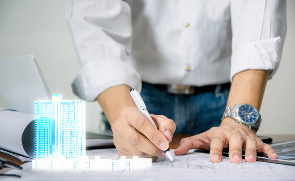 Engineer for the design of the sheet plan display technology building model